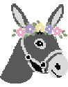 The original flower-crowned Balthazar donkey